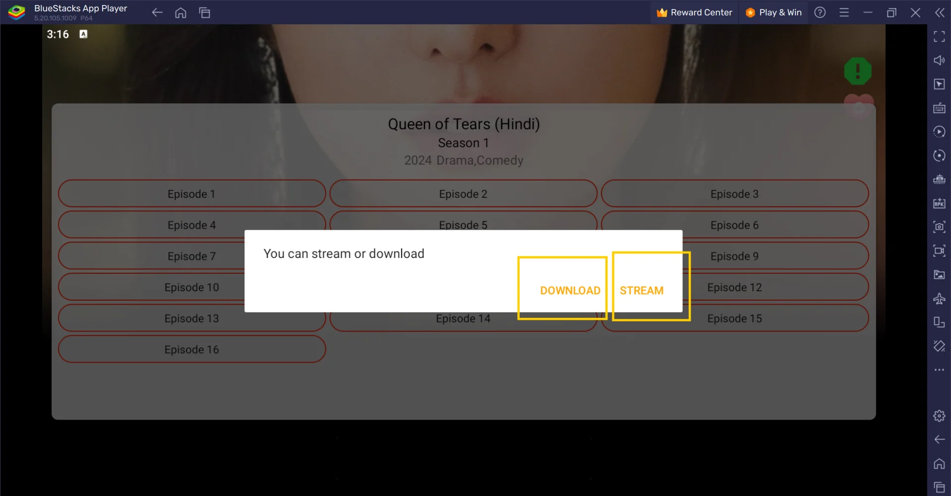 Download or Stream files on Pikashow PC version