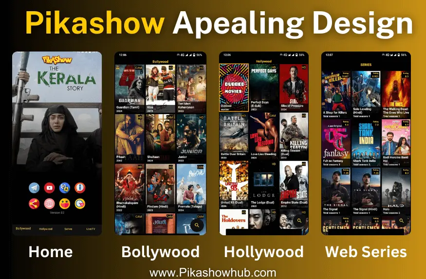 Pikashow Apealing user friendly Design 