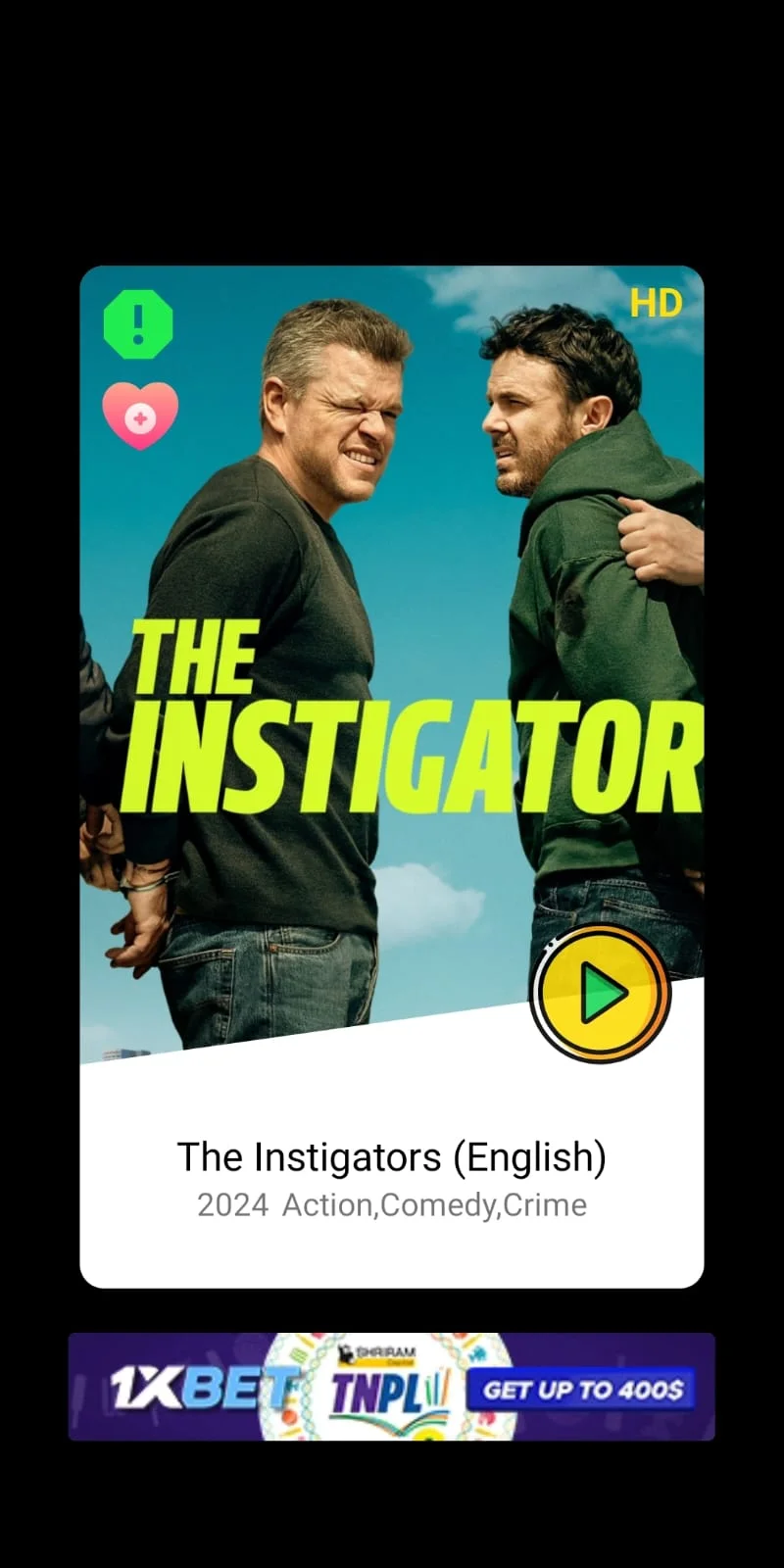 the instigator is streaming live on Pikashow now