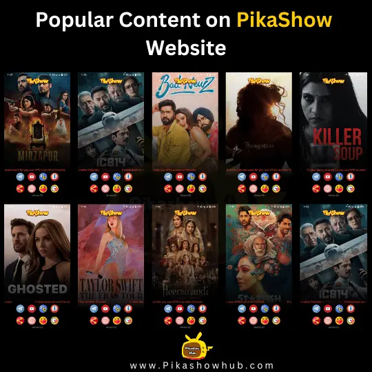content on Pikashow Web