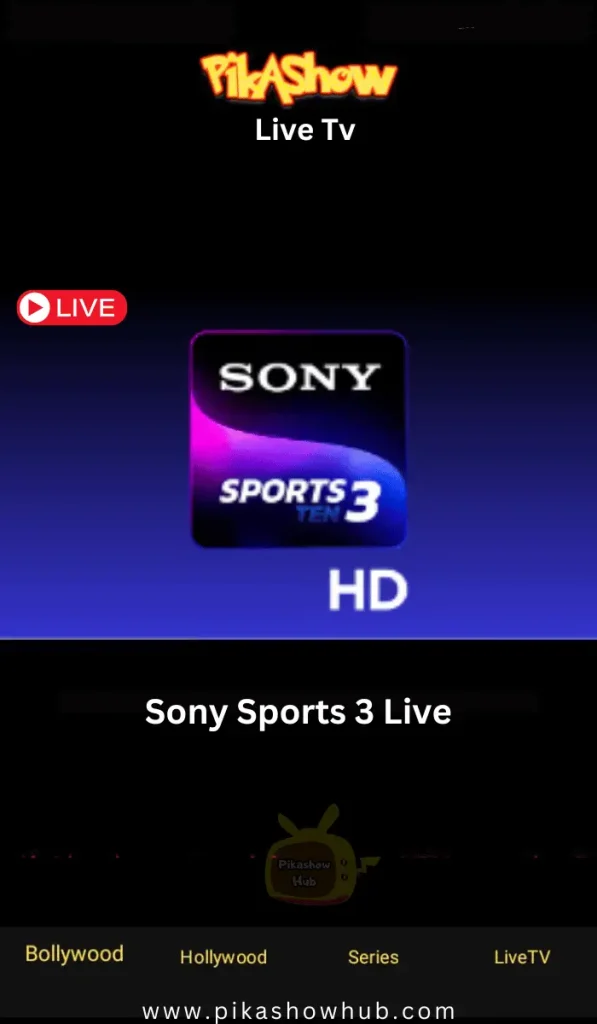 sony sports HD 3 live pikashow tv