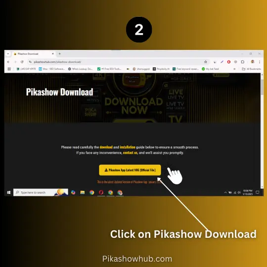 Pikashow apk file for PC windows 10