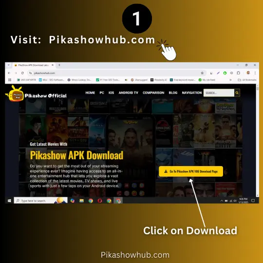 Pikashow download for PC windows 10